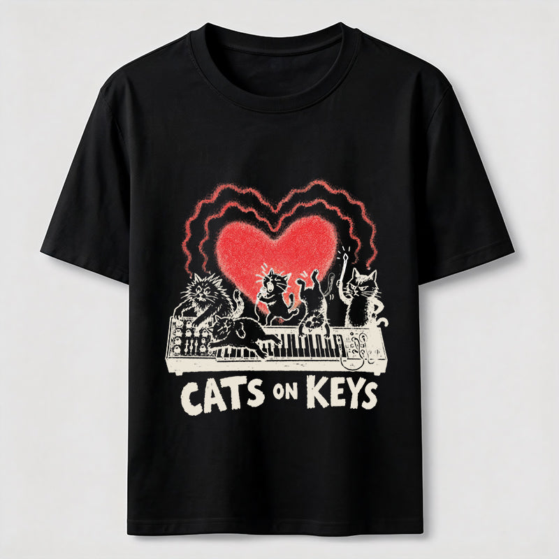 PetTaxClub Cats on Keys Music Cat Classic T-Shirt