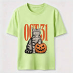 PetTaxClub A Halloween cat stepping on a pumpkin Classic T-Shirt