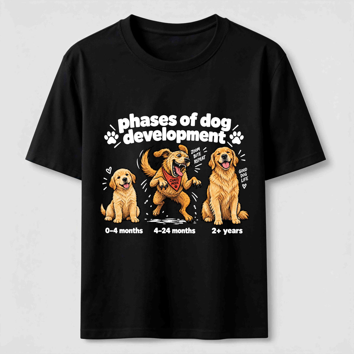 PetTaxClub Golden Retriever Chaos Phase Classic T-Shirt
