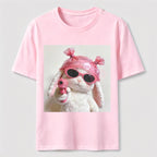 PetTaxClub Pink Rebel Bunny Washed T-Shirt