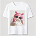 PetTaxClub Pink Rebel Bunny Washed T-Shirt