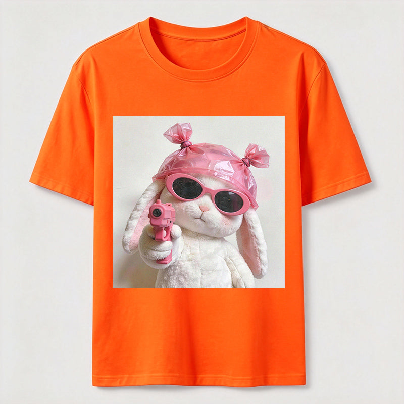 PetTaxClub Pink Rebel Bunny Washed T-Shirt