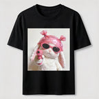 PetTaxClub Pink Rebel Bunny Washed T-Shirt