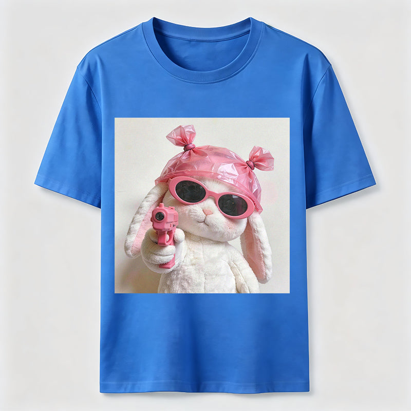 PetTaxClub Pink Rebel Bunny Washed T-Shirt