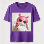 PetTaxClub Pink Rebel Bunny Washed T-Shirt