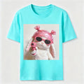 PetTaxClub Pink Rebel Bunny Washed T-Shirt