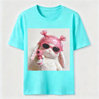 PetTaxClub Pink Rebel Bunny Washed T-Shirt