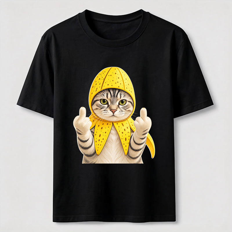 PetTaxClub Banana Cat Attitude Washed T-Shirt