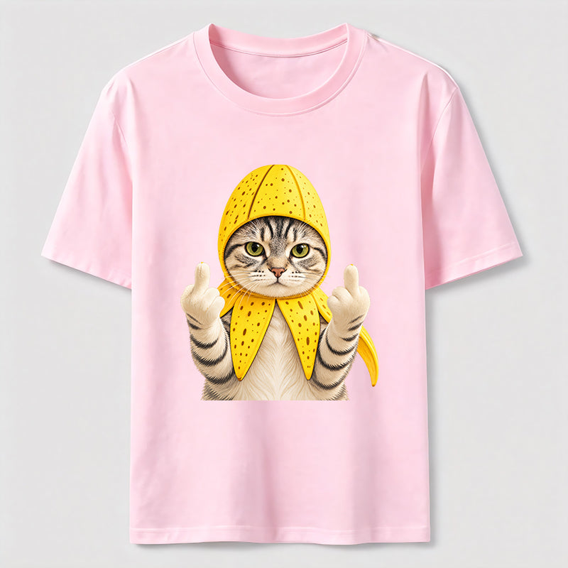 PetTaxClub Banana Cat Attitude Washed T-Shirt