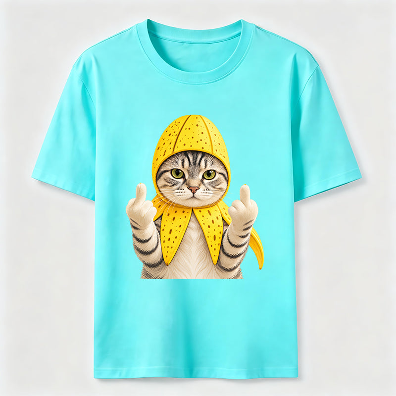 PetTaxClub Banana Cat Attitude Washed T-Shirt