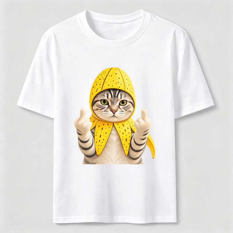 PetTaxClub Banana Cat Attitude Washed T-Shirt
