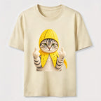 PetTaxClub Banana Cat Attitude Washed T-Shirt