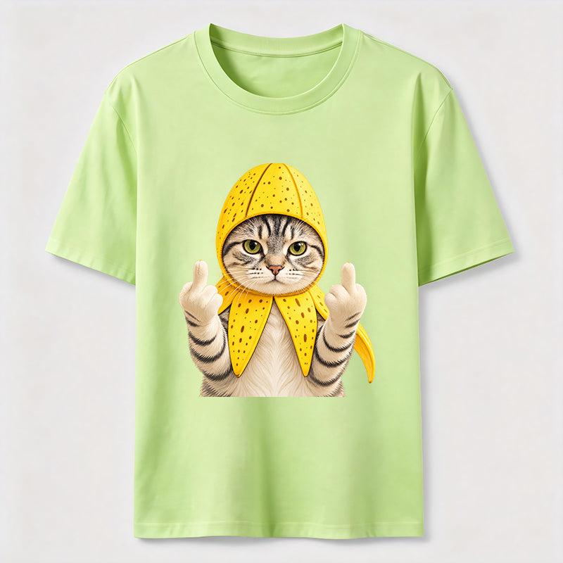 PetTaxClub Banana Cat Attitude Washed T-Shirt