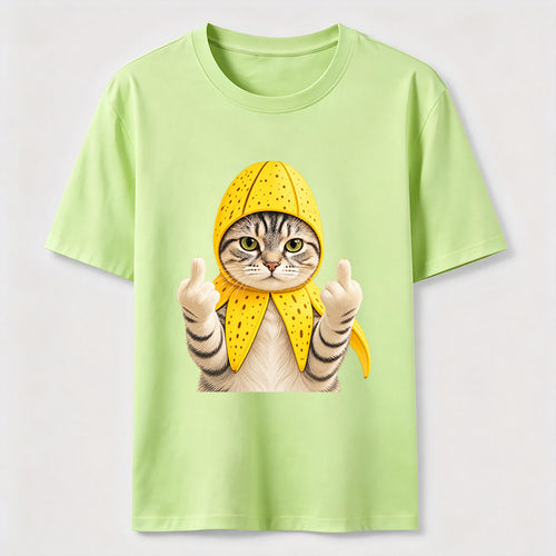 PetTaxClub Banana Cat Attitude Washed T-Shirt