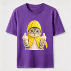 PetTaxClub Banana Cat Attitude Washed T-Shirt
