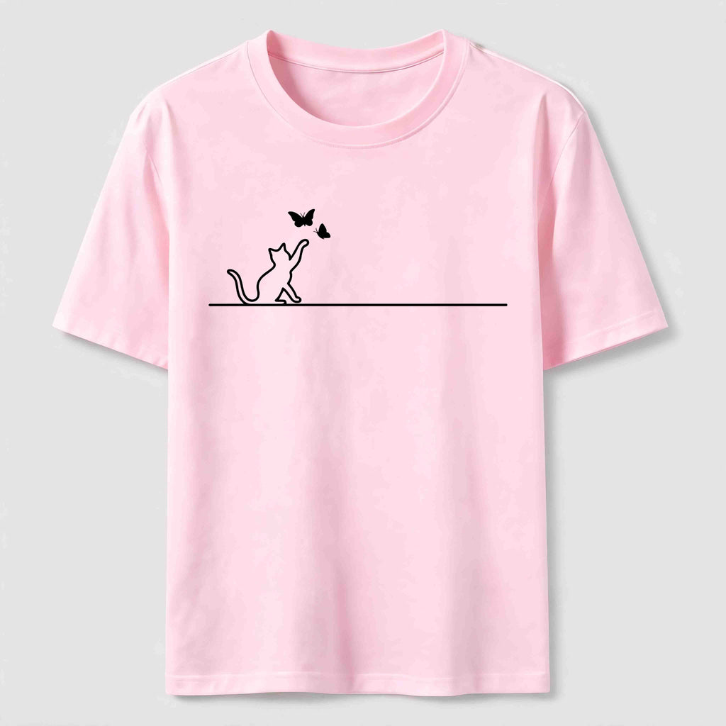 PetTaxClub Butterfly Chase Cat Classic T-Shirt
