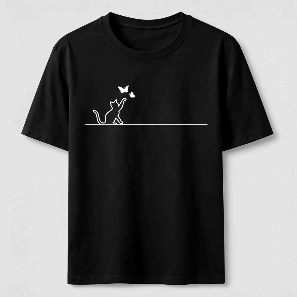 PetTaxClub Butterfly Chase Cat Classic T-Shirt
