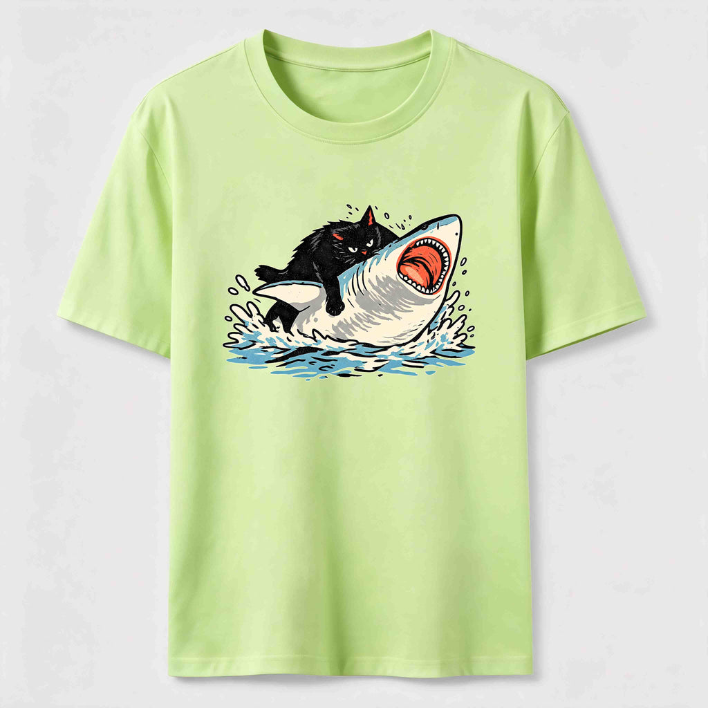 PetTaxClub Cat Riding Shark Classic T-Shirt