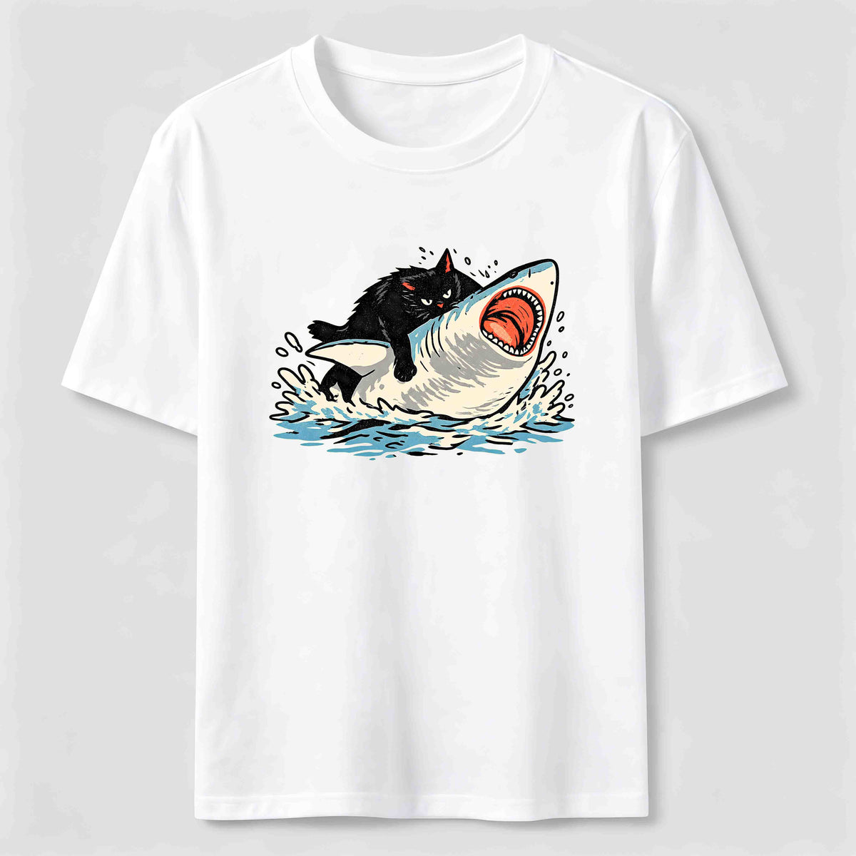 PetTaxClub Cat Riding Shark Classic T-Shirt