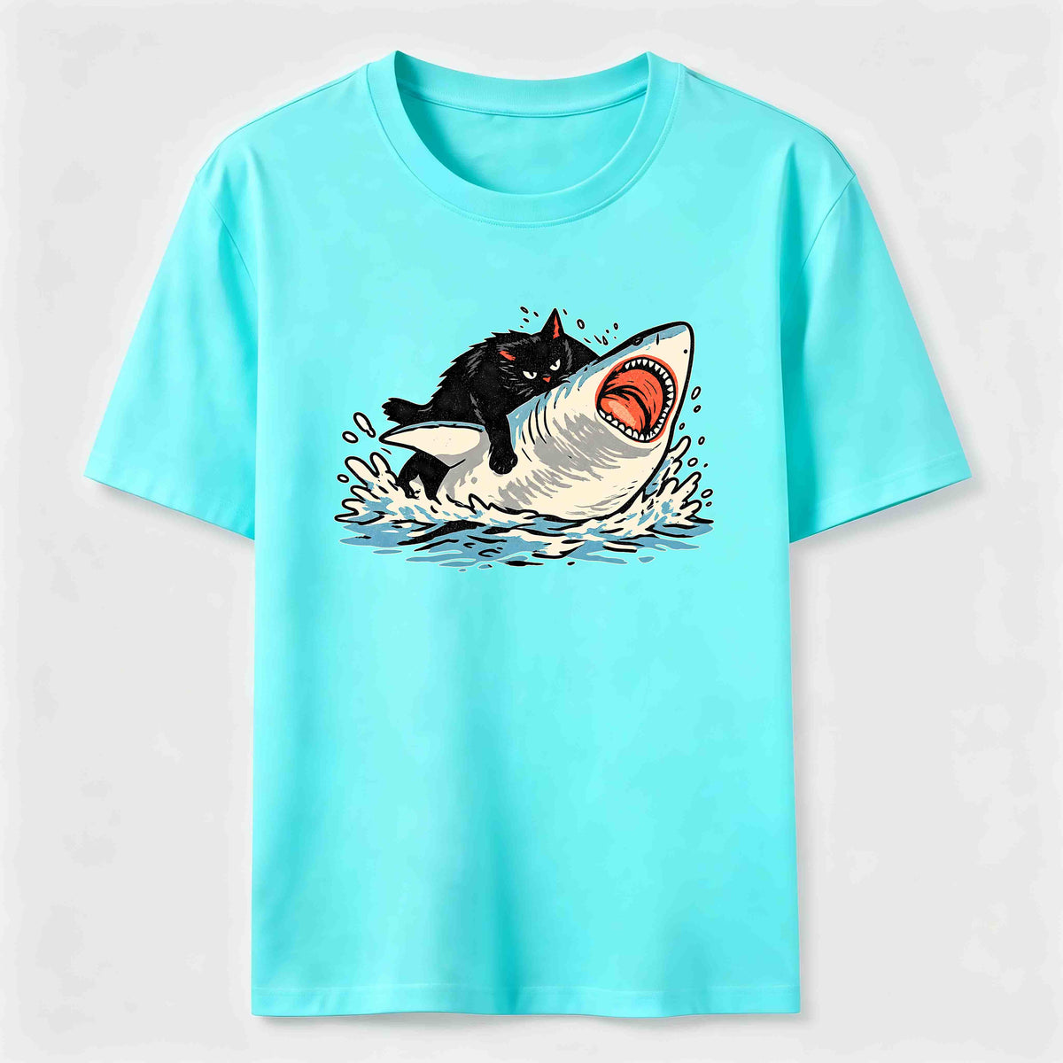 PetTaxClub Cat Riding Shark Classic T-Shirt
