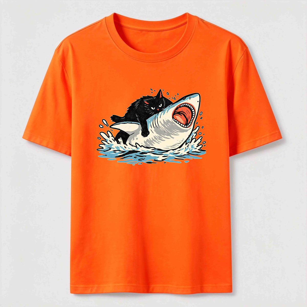 PetTaxClub Cat Riding Shark Classic T-Shirt