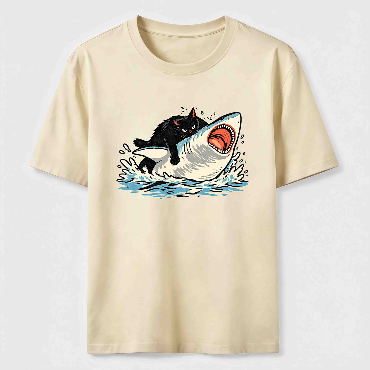 PetTaxClub Cat Riding Shark Classic T-Shirt