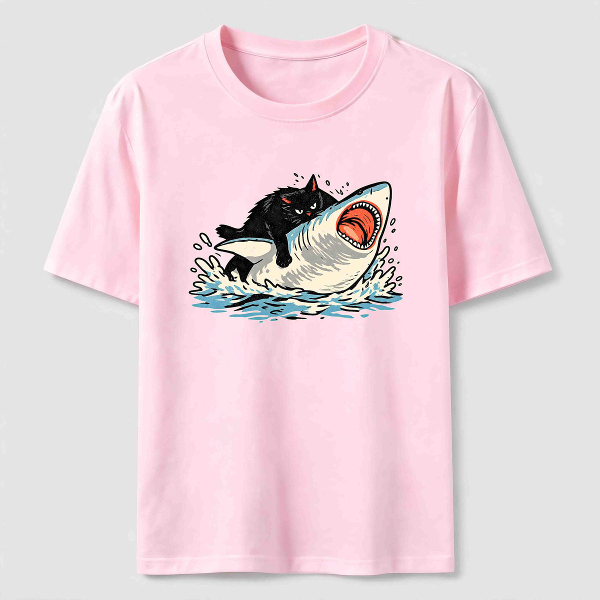 PetTaxClub Cat Riding Shark Classic T-Shirt
