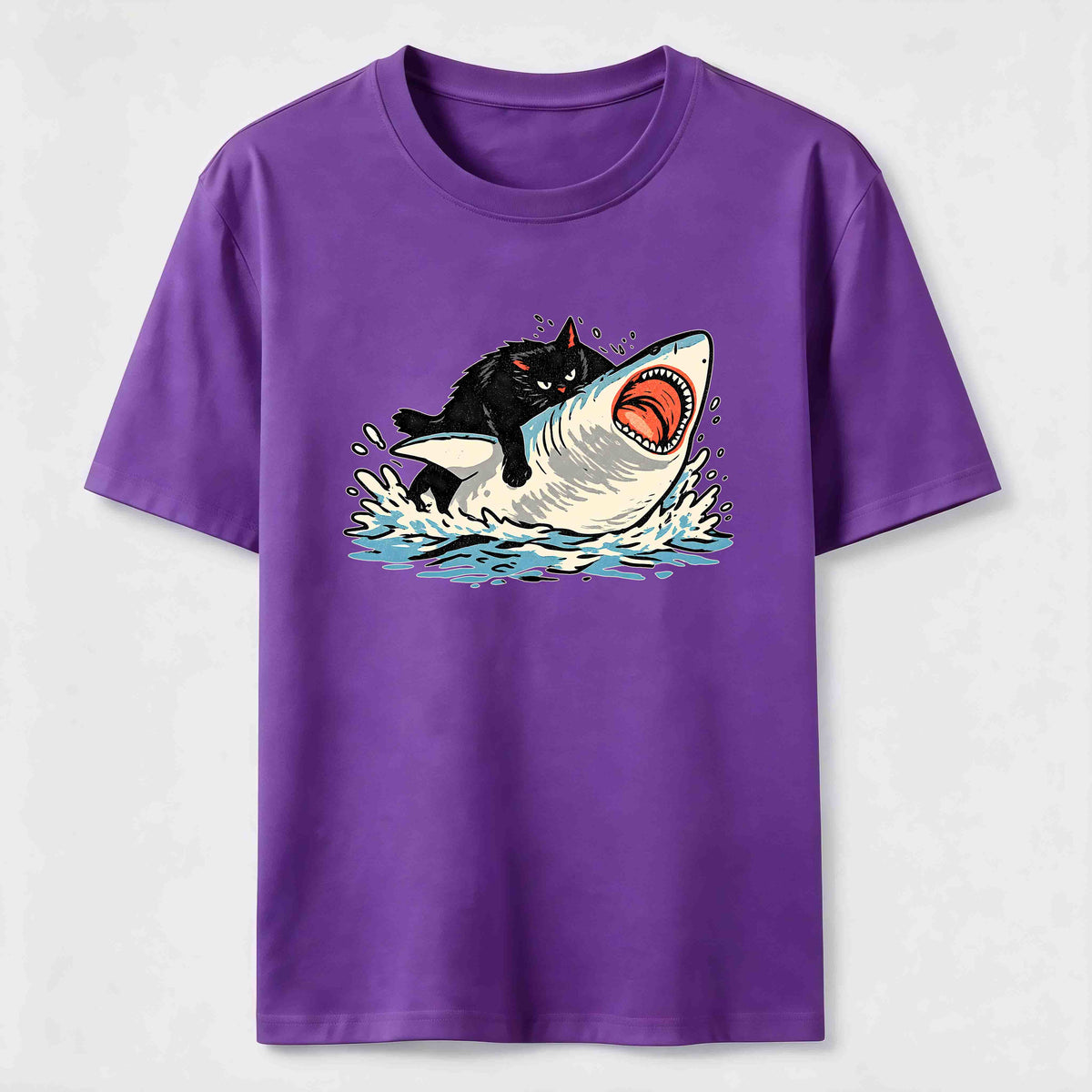 PetTaxClub Cat Riding Shark Classic T-Shirt