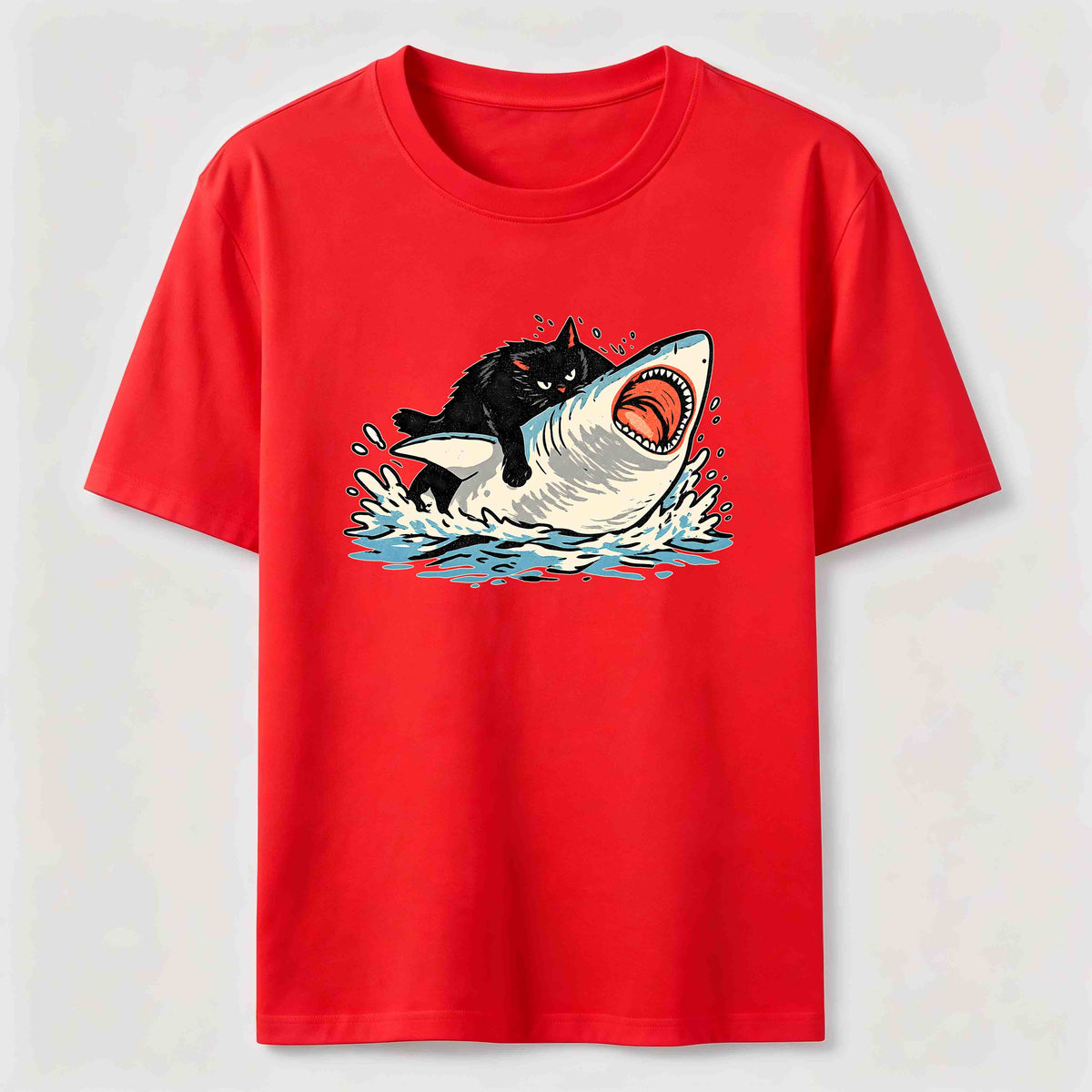 PetTaxClub Cat Riding Shark Classic T-Shirt