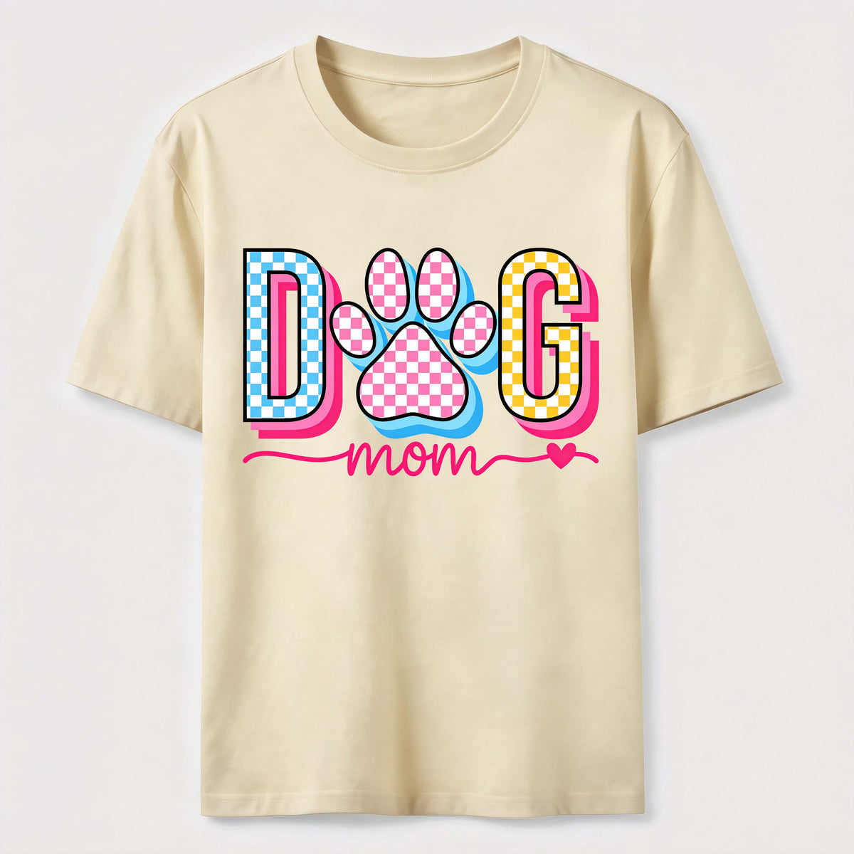 PetTaxClub Checkered Dog Mom Paw Classic T-Shirt