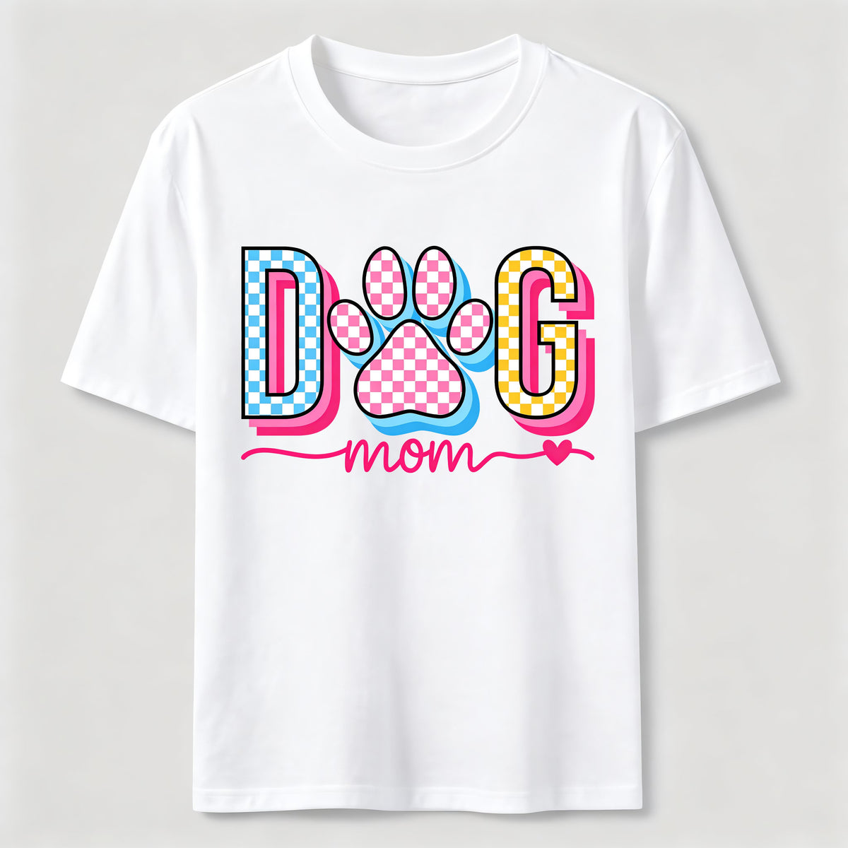 PetTaxClub Checkered Dog Mom Paw Classic T-Shirt