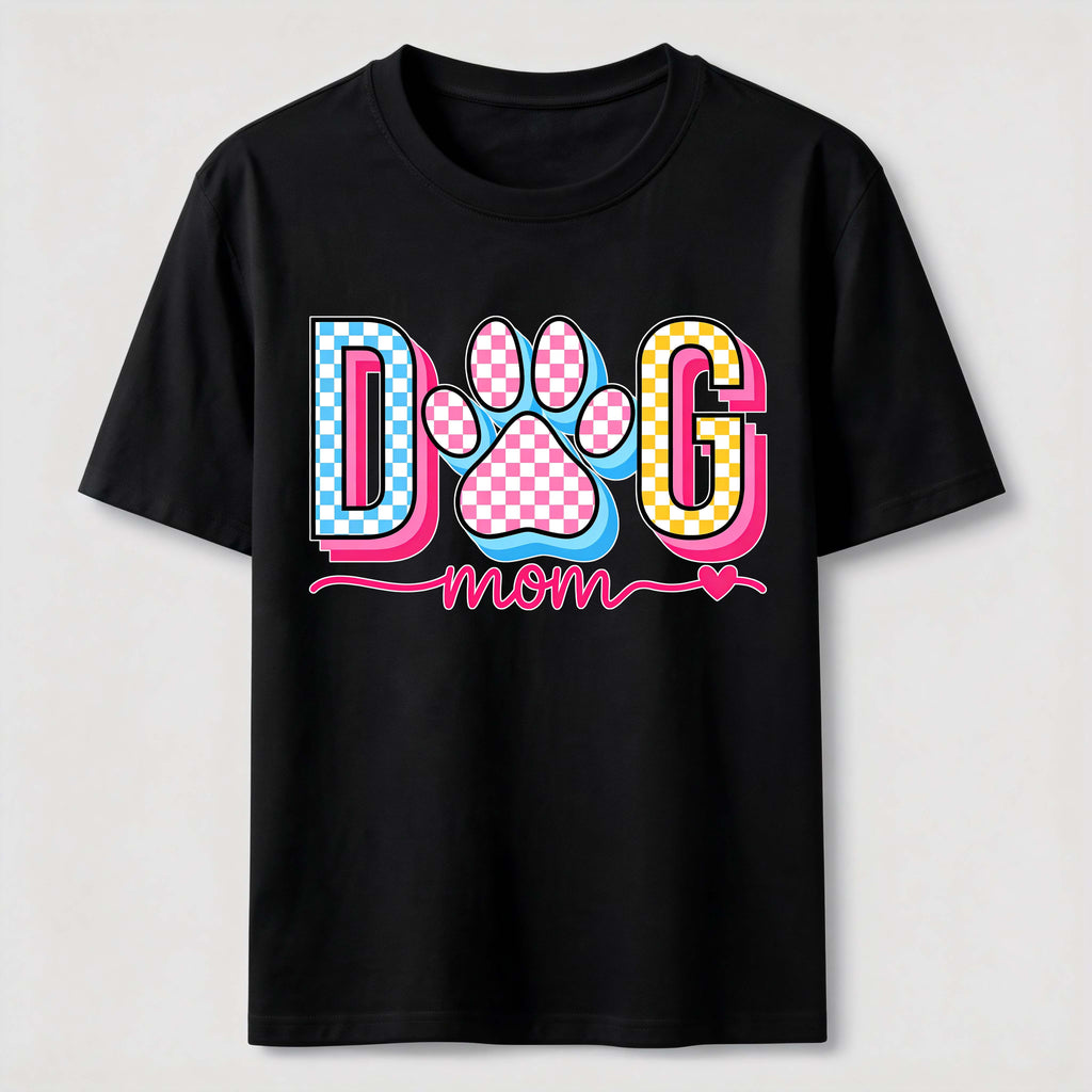 PetTaxClub Checkered Dog Mom Paw Classic T-Shirt
