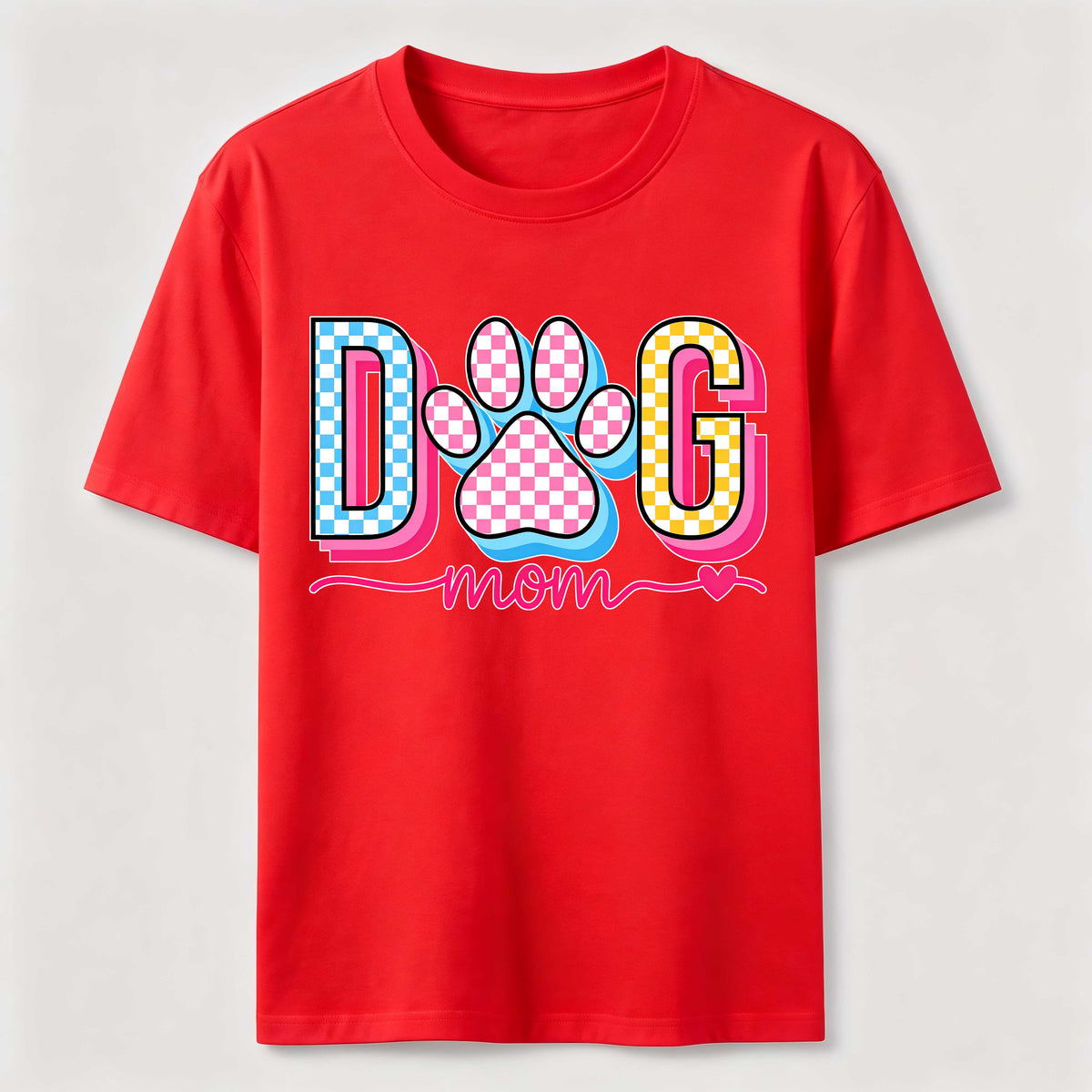 PetTaxClub Checkered Dog Mom Paw Classic T-Shirt