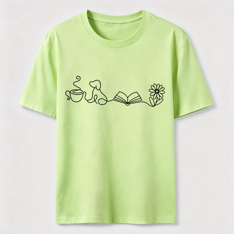 PetTaxClub Coffee Dog Books Flowers Classic T-Shirt