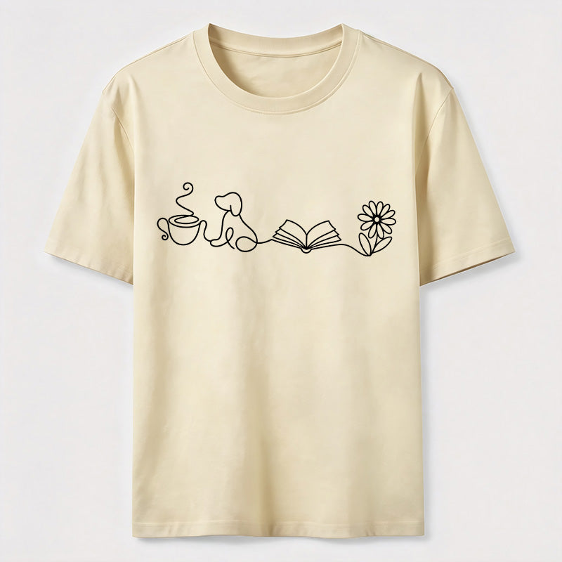 PetTaxClub Coffee Dog Books Flowers Classic T-Shirt
