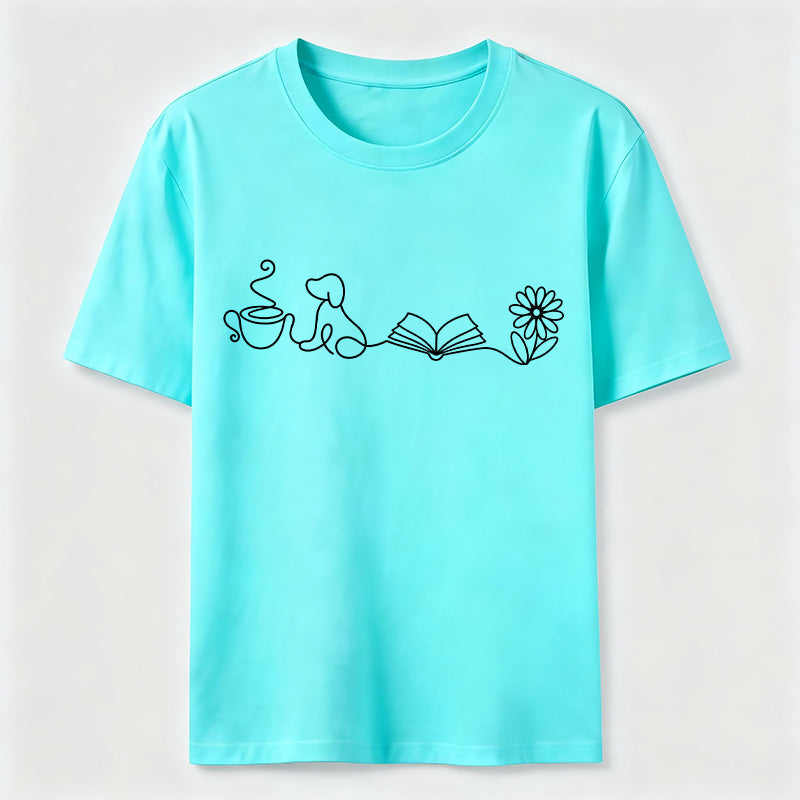 PetTaxClub Coffee Dog Books Flowers Classic T-Shirt