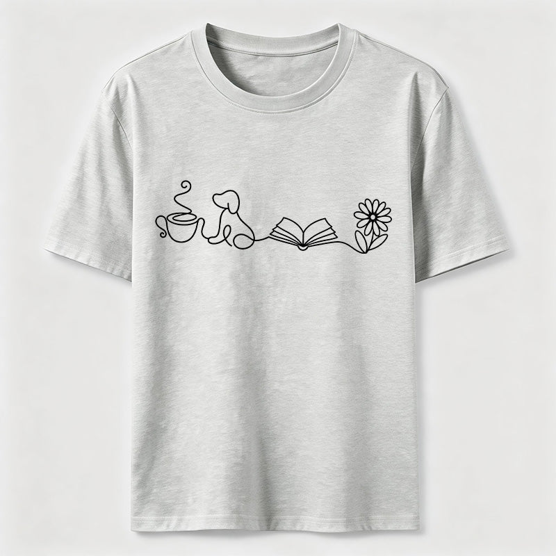 PetTaxClub Coffee Dog Books Flowers Classic T-Shirt