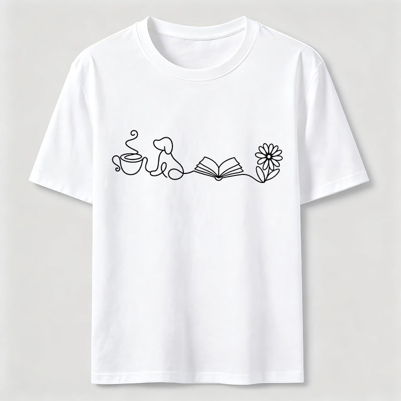 PetTaxClub Coffee Dog Books Flowers Classic T-Shirt