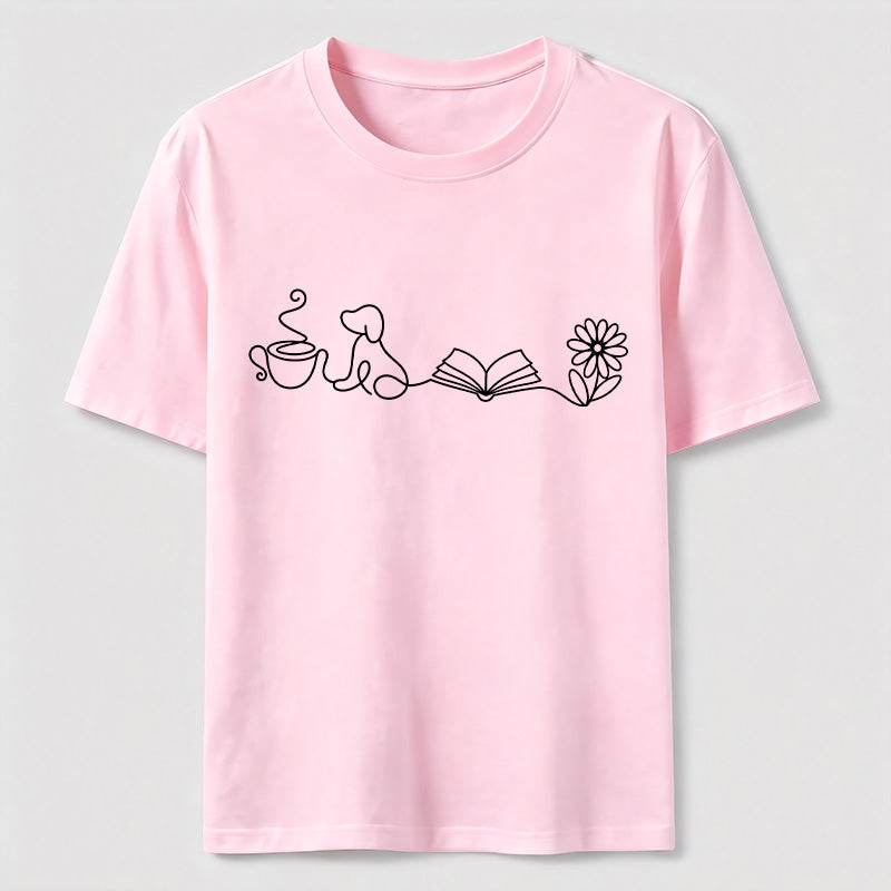 PetTaxClub Coffee Dog Books Flowers Classic T-Shirt
