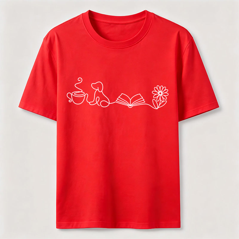 PetTaxClub Coffee Dog Books Flowers Classic T-Shirt