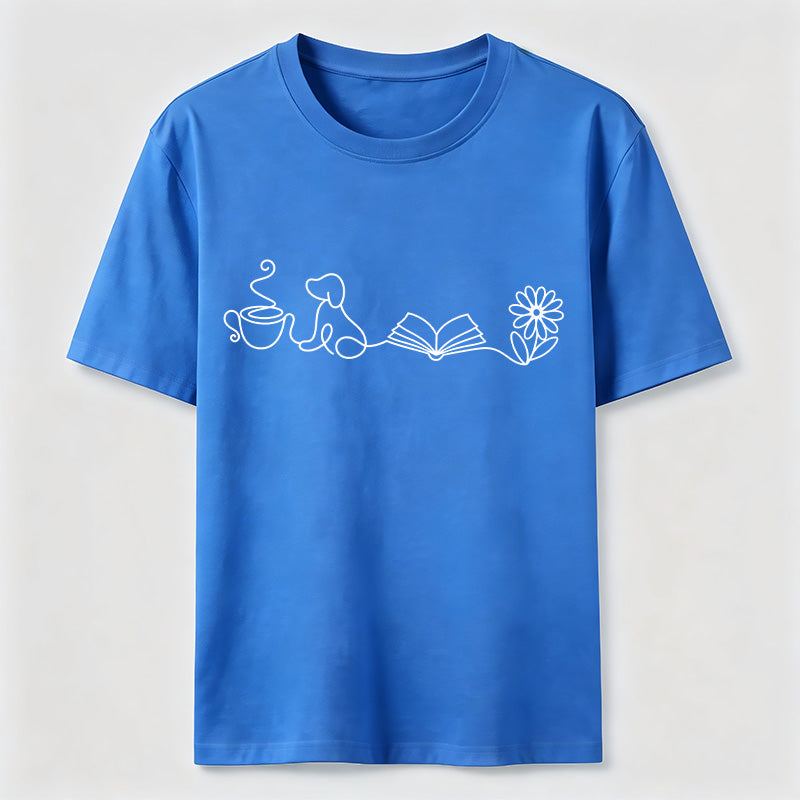 PetTaxClub Coffee Dog Books Flowers Classic T-Shirt