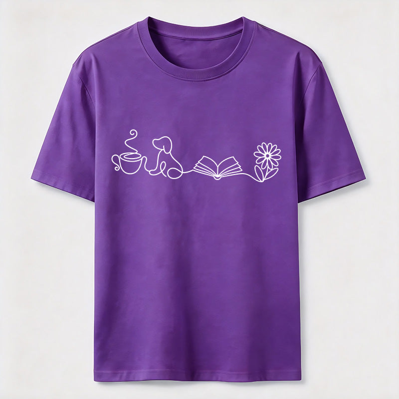 PetTaxClub Coffee Dog Books Flowers Classic T-Shirt