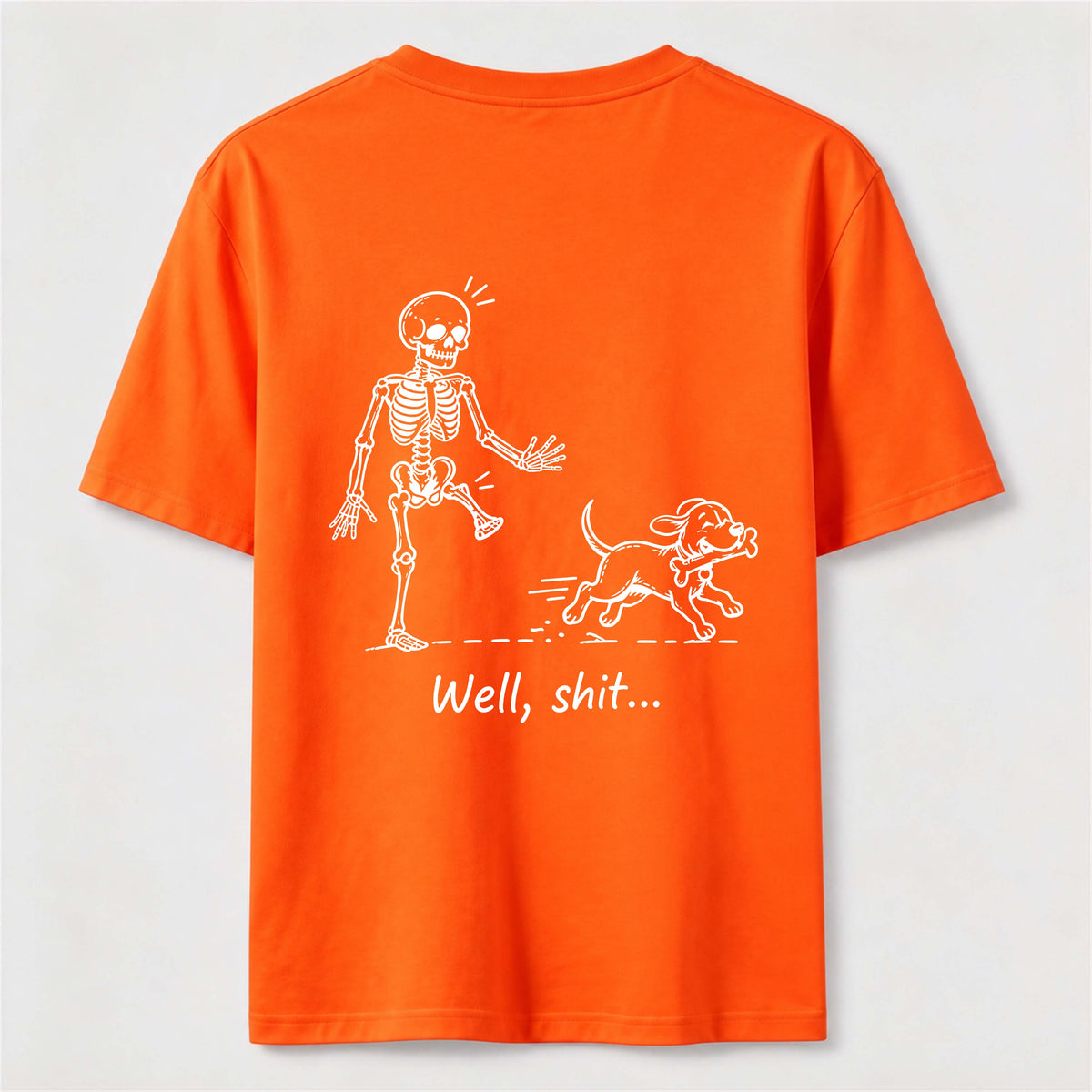 PetTaxClub Well Shit Skeleton Dog Classic T Shirt (Back Print)