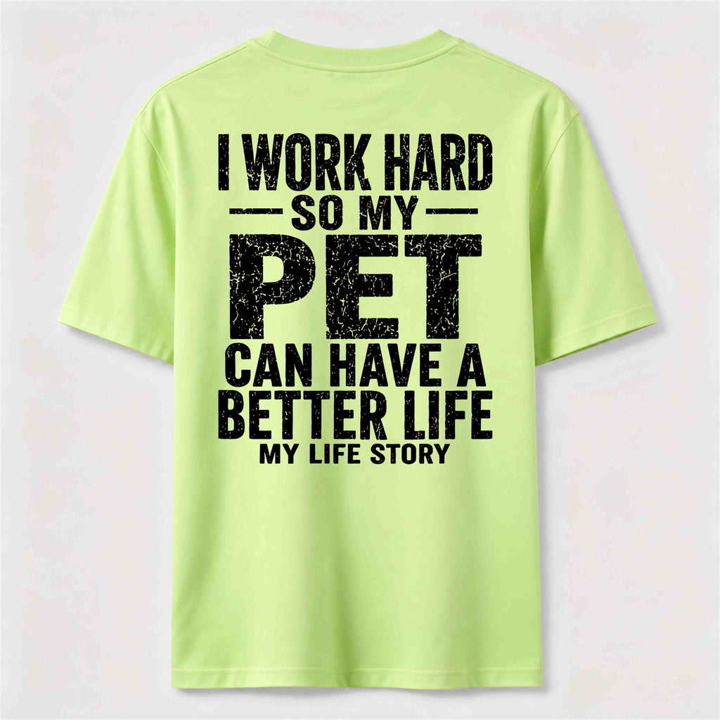 PetTaxClub I Work for My Pet Classic T Shirt (Back Print)