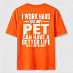 PetTaxClub I Work for My Pet Classic T Shirt (Back Print)