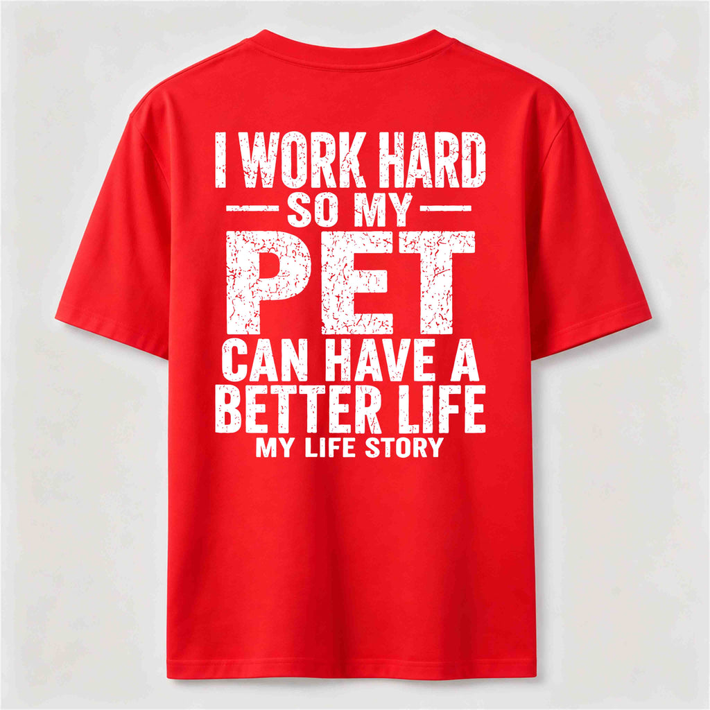 PetTaxClub I Work for My Pet Classic T Shirt (Back Print)