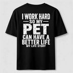 PetTaxClub I Work for My Pet Classic T Shirt (Back Print)