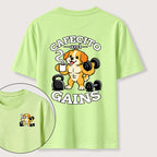 PetTaxClub Cafecto and Gains Dog Classic T Shirt （Two Sided Print）