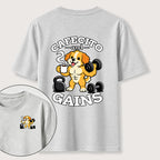 PetTaxClub Cafecto and Gains Dog Classic T Shirt （Two Sided Print）