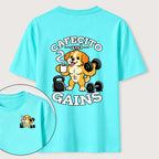 PetTaxClub Cafecto and Gains Dog Classic T Shirt （Two Sided Print）